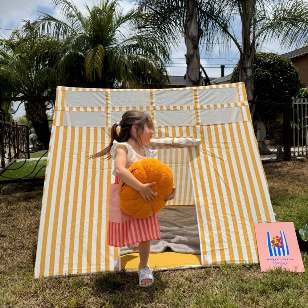 Yellow Striped Kids Play Tent - Picture 7 of 9
